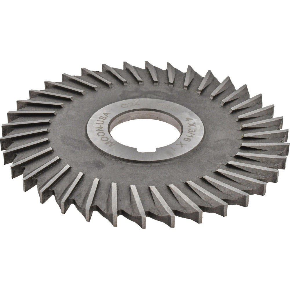 MOON CUTTERS CO. SS4187 Side Chip Saw 4" Blade Dia, 3/16" Blade Thickness, 1" Arbor Hole Dia, 36 Teeth, High Speed Steel