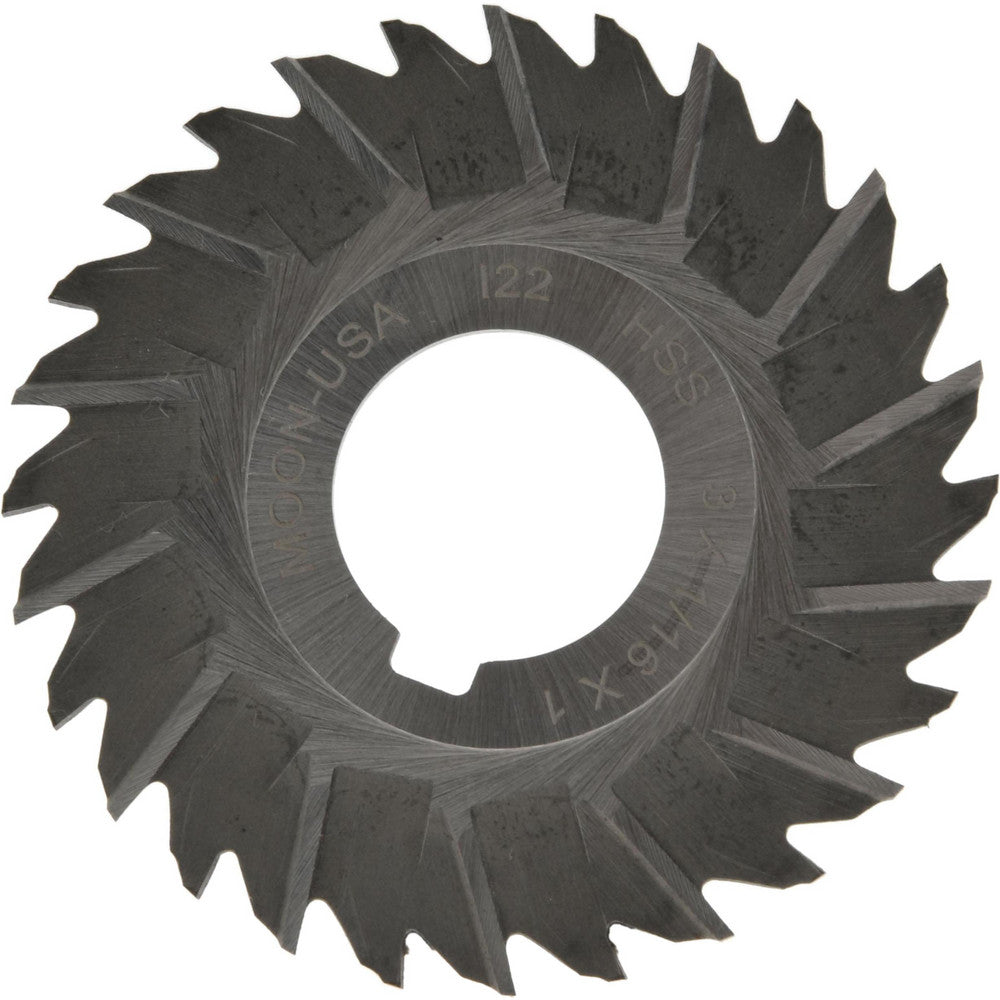 MOON CUTTERS CO. STS362 Side Chip Saw 3" Blade Dia, 1/16" Blade Thickness, 1" Arbor Hole Dia, 28 Teeth, High Speed Steel