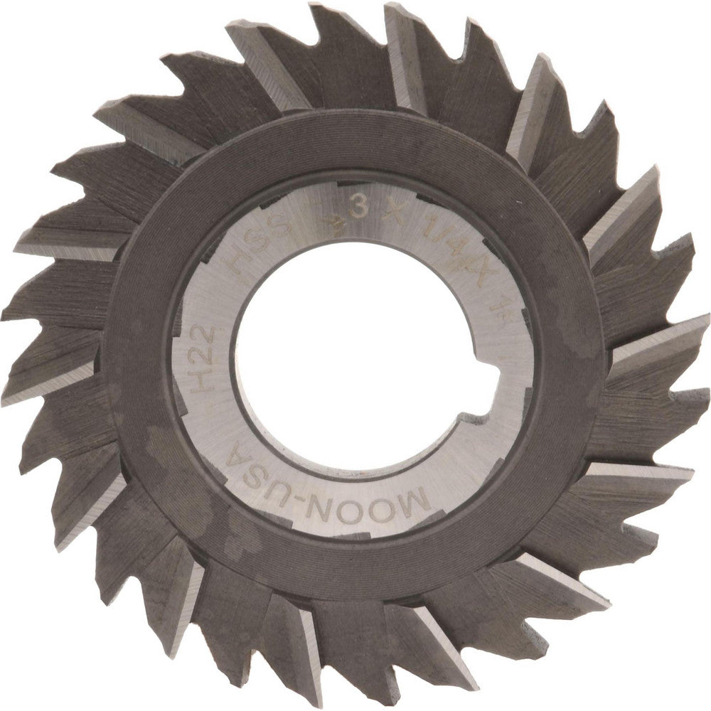 MOON CUTTERS CO. STS3250 Side Chip Saw 3" Blade Dia, 1/4" Blade Thickness, 1" Arbor Hole Dia, 28 Teeth, High Speed Steel