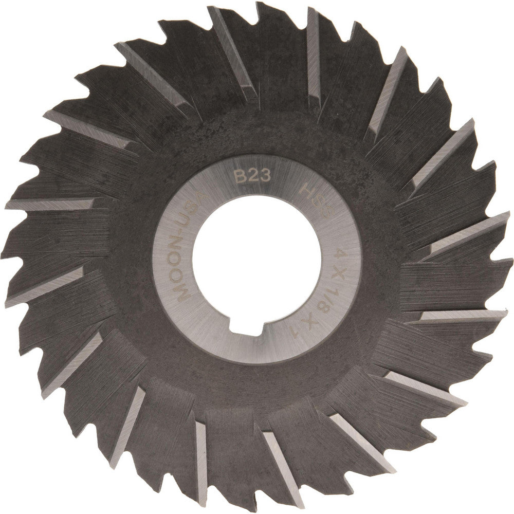 MOON CUTTERS CO. STS4125 Side Chip Saw 4" Blade Dia, 1/8" Blade Thickness, 1" Arbor Hole Dia, 32 Teeth, High Speed Steel