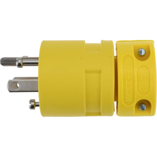 Value Collection 1447 Straight Blade Plug Industrial, 5-15, 125VAC, Yellow