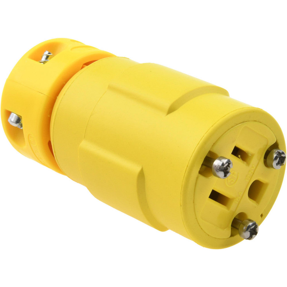 Value Collection 1547 Straight Blade Connector Industrial, 5-15, 125VAC, Yellow
