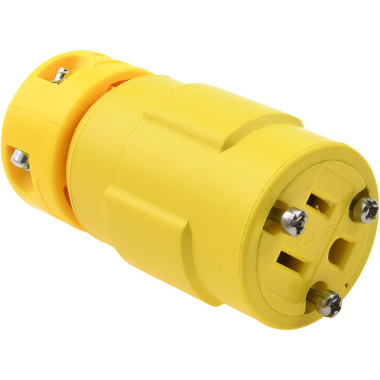 Value Collection 1547 Straight Blade Connector Industrial, 5-15, 125VAC, Yellow