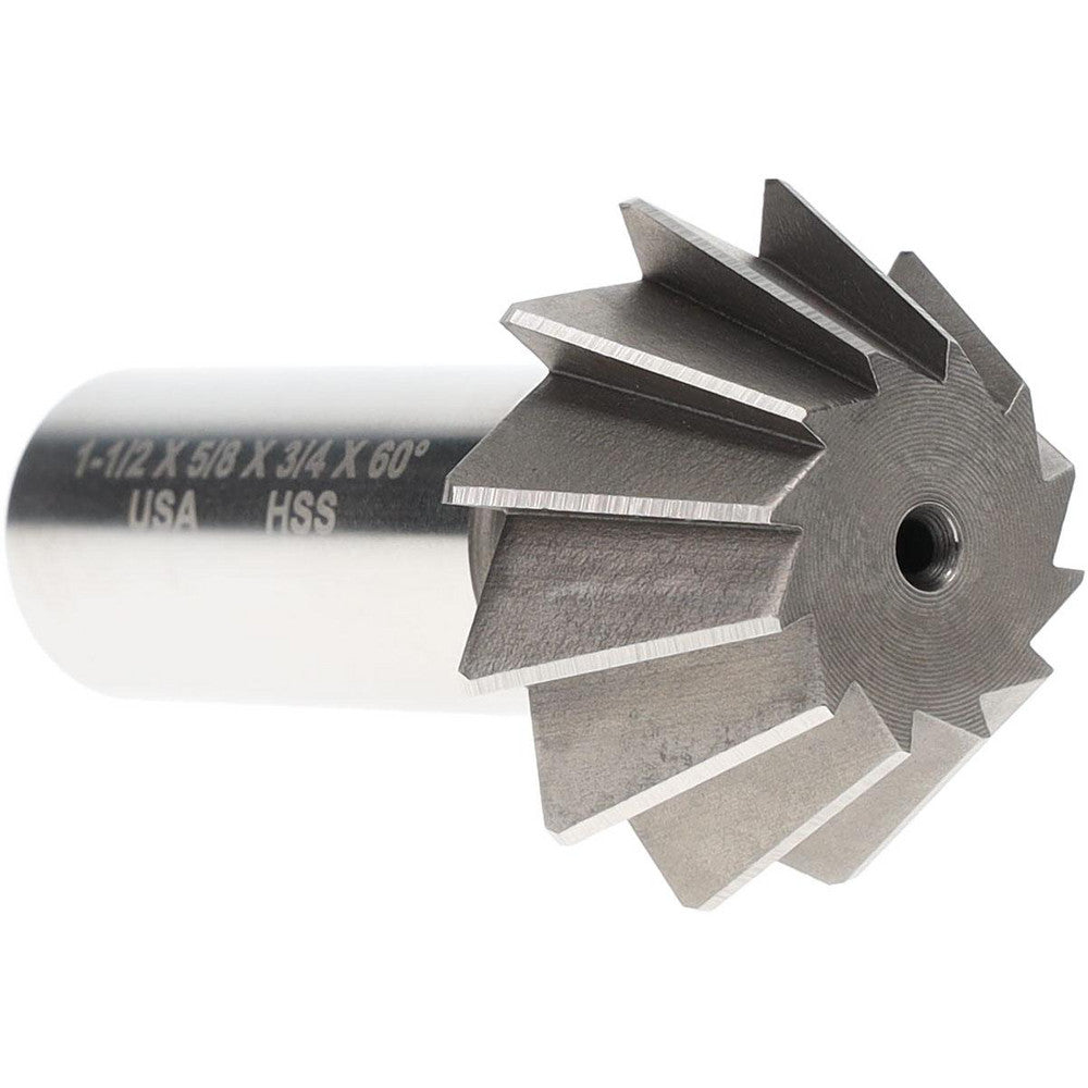 Made in USA Milling Cutters SAC1500-60 1-1/2 x 5/8" 60&deg 12-Tooth High Speed Steel Single-Angle Cutter