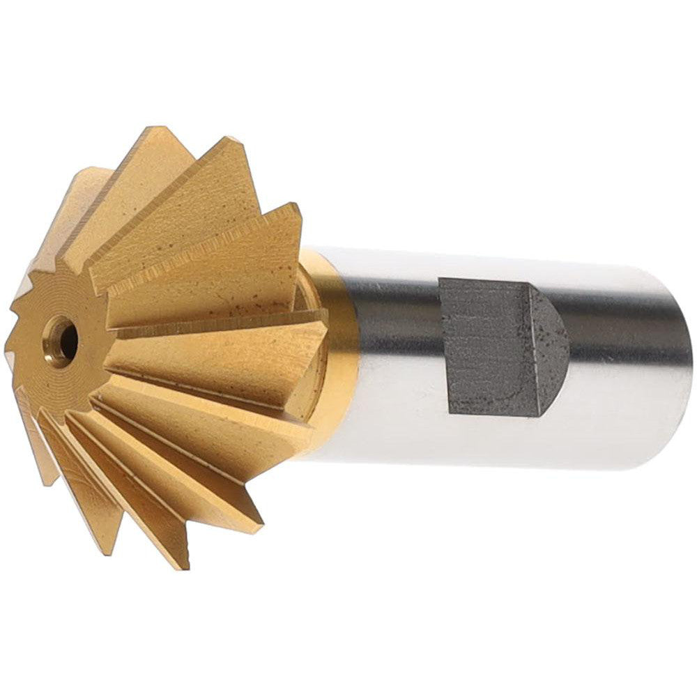Made in USA Milling Cutters SAC1500-45-TIN 1-1/2 x 1/2" 45&deg 12-Tooth High Speed Steel Single-Angle Cutter