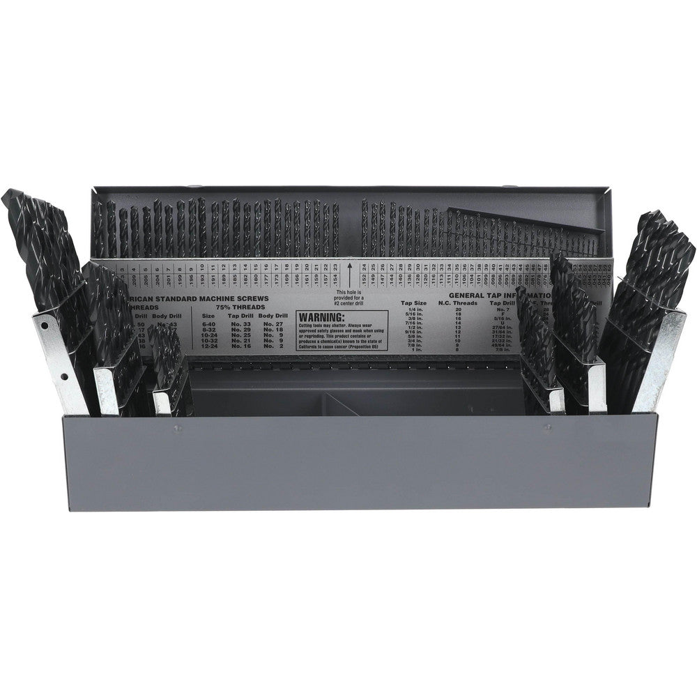 Hertel 73285355 Drill Bit Set Jobber Length Drill Bits, 115 Pc, 0.04" to 0.5" Drill Bit Size, 118 &deg, High Speed Steel