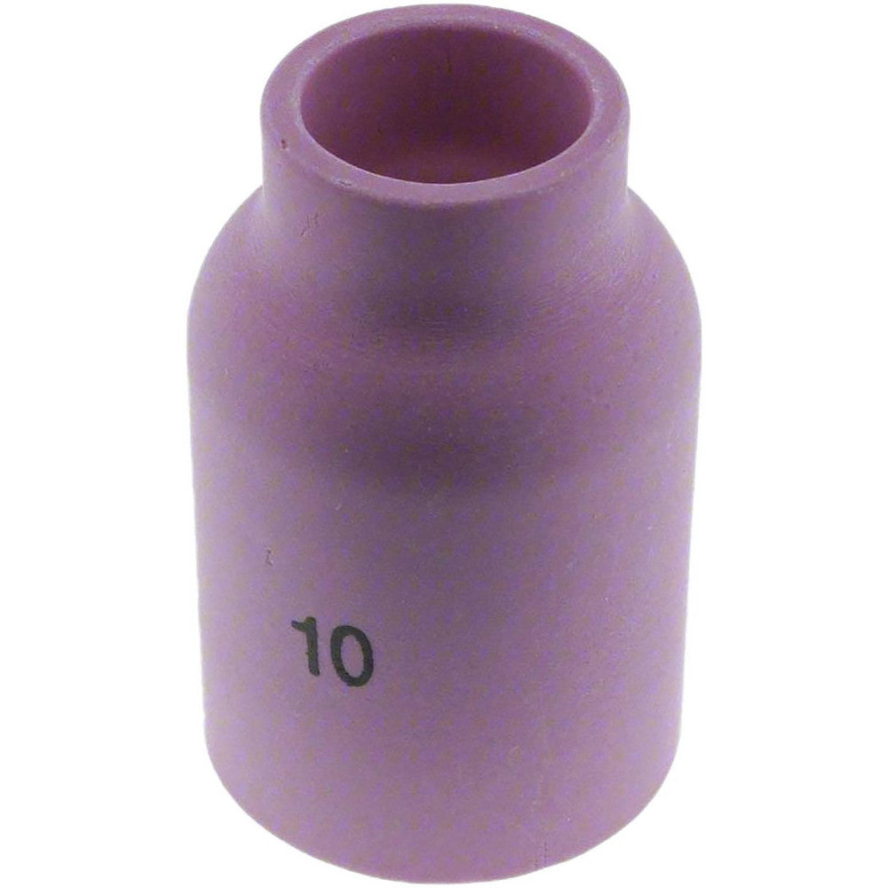 Tweco 0588000438 TIG Torch Nozzles Nozzle Size #10  Overall Diameter 5/8  Orifice Size 16.00 (mm) Material Alumina  Orifice Opening 16.0 mm  For Use With 17,18.26 Tig Torches