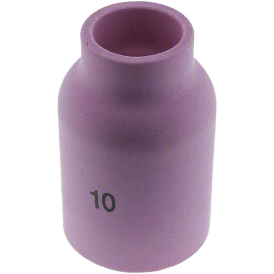 Tweco 0588000438 TIG Torch Nozzles Nozzle Size #10  Overall Diameter 5/8  Orifice Size 16.00 (mm) Material Alumina  Orifice Opening 16.0 mm  For Use With 17,18.26 Tig Torches