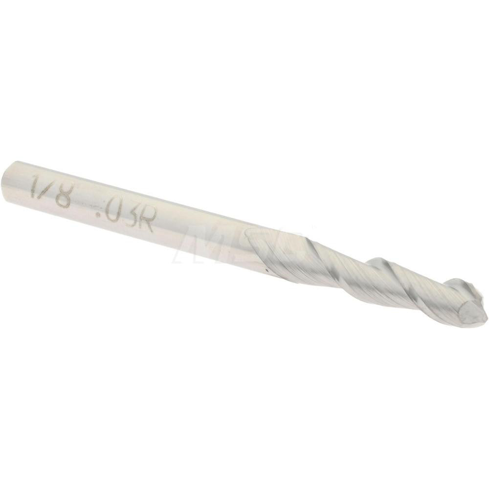 Accupro 73295057 Corner Radius End Mill 1/8" Dia, 1/2" LOC, 0.03" Radius, 2 Flutes, Solid Carbide