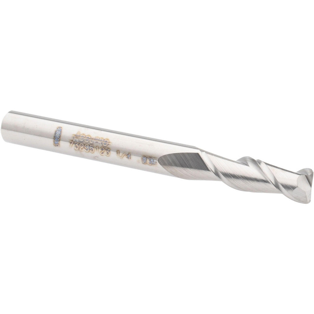 Accupro 73295123 Corner Radius End Mill 1/4" Dia, 3/4" LOC, 0.03" Radius, 2 Flutes, Solid Carbide