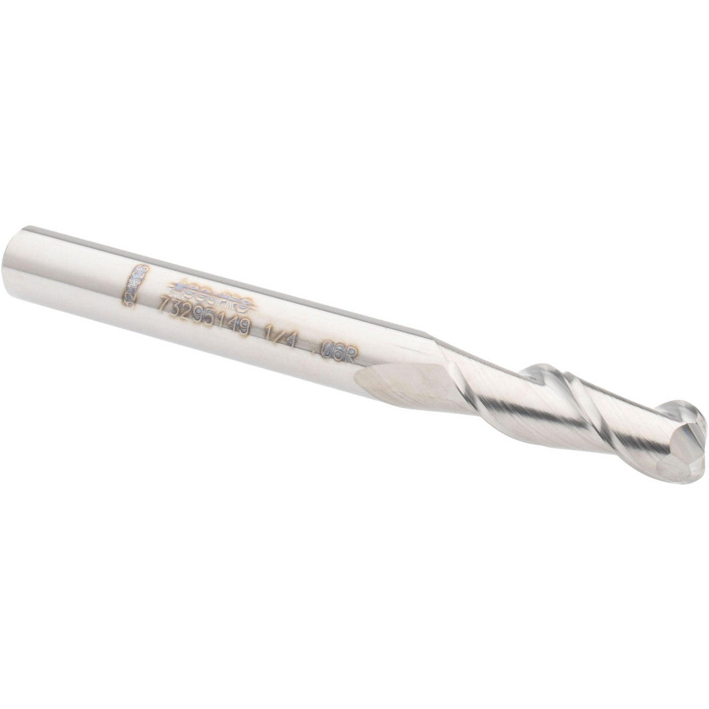 Accupro 73295149 Corner Radius End Mill 1/4" Dia, 3/4" LOC, 0.06" Radius, 2 Flutes, Solid Carbide