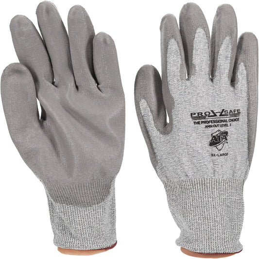 PRO-SAFE GLA-C3-XXL Cut-Resistant & Puncture-Resistant Gloves PRO-SAFE Size 2X-Large, ANSI Cut A3, ANSI Puncture 2, Polyurethane, HPPE