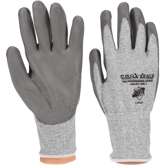 PRO-SAFE GLA-C3-L Cut-Resistant & Puncture-Resistant Gloves PRO-SAFE Size Large, ANSI Cut A3, ANSI Puncture 2, Polyurethane, HPPE