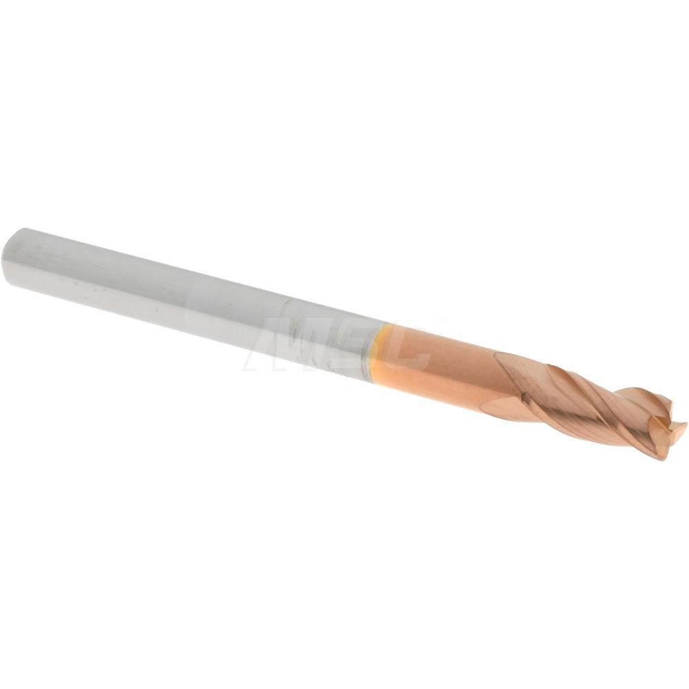 Accupro 73513715 Corner Radius End Mill 1/8" Dia, 1/4" LOC, 0.01" Radius, 3 Flutes, Solid Carbide