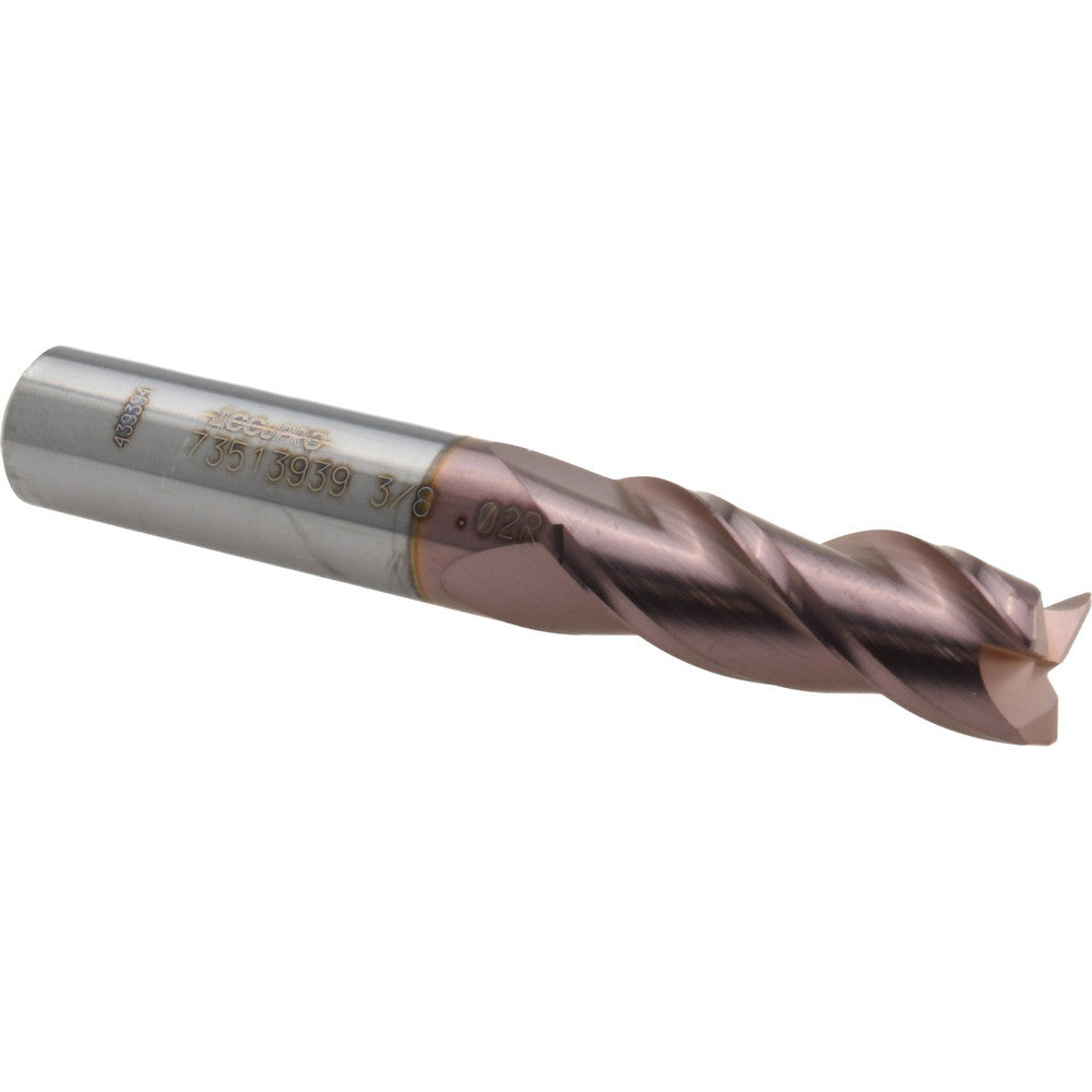 Accupro 73513939 Corner Radius End Mill 3/8" Dia, 1" LOC, 0.02" Radius, 3 Flutes, Solid Carbide
