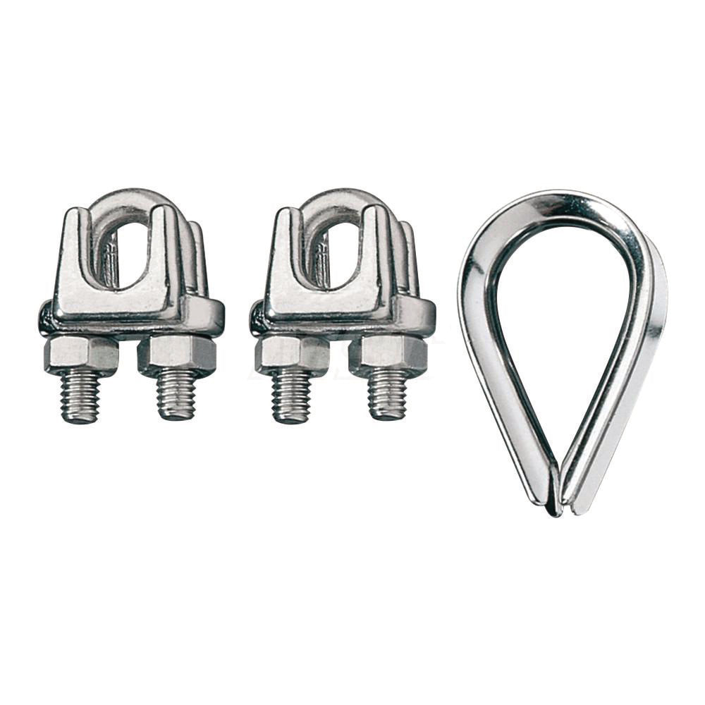 Ronstan ID003404-06 Wire Rope Grip 1/4" Rope Dia, 316 Stainless Steel