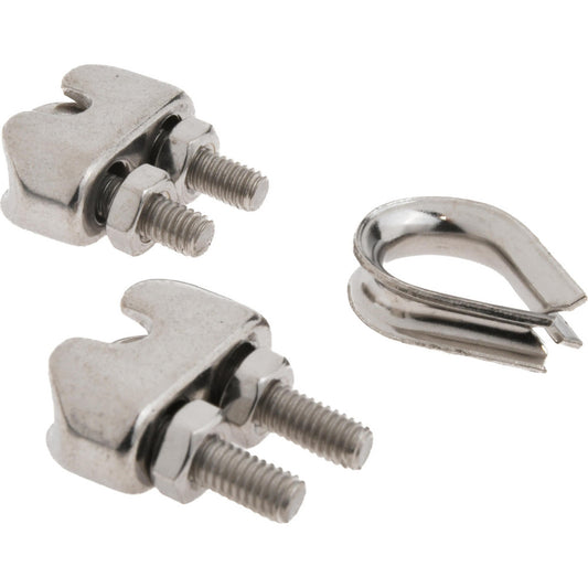 Ronstan ID003404-03 Wire Rope Grip 1/8" Rope Dia, 316 Stainless Steel