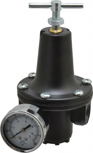 Parker R119-04CG Compressed Air Regulator 1/2" NPT, 300 Max psi, Heavy-Duty T-Handle