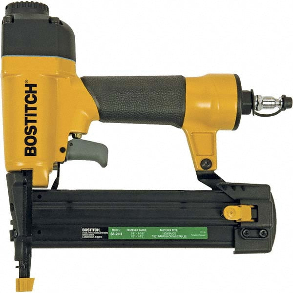 Stanley Bostitch SB-2IN1 5/8 to 1-5/8" Brad Length & 1/2 to 1-1/2" Staple Length, 18 Gauge Staple Gun/Brad Air Nailer