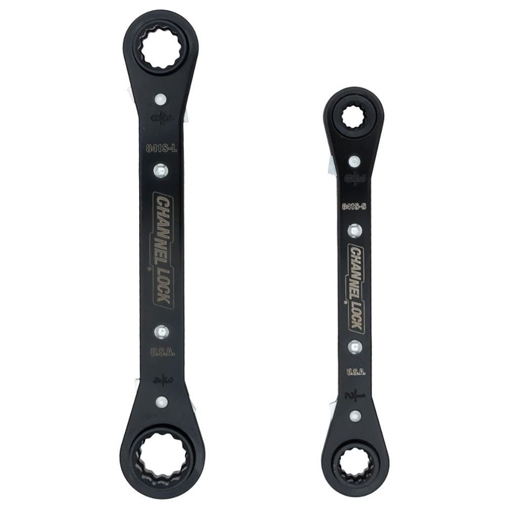 Channellock 841S Ratcheting Box Wrench Set 2 Pc, 11/16 x 3/4" 5/16 x 3/8" 7/16 x 1/2" & 9/16 x 5/8" Wrench, Inch