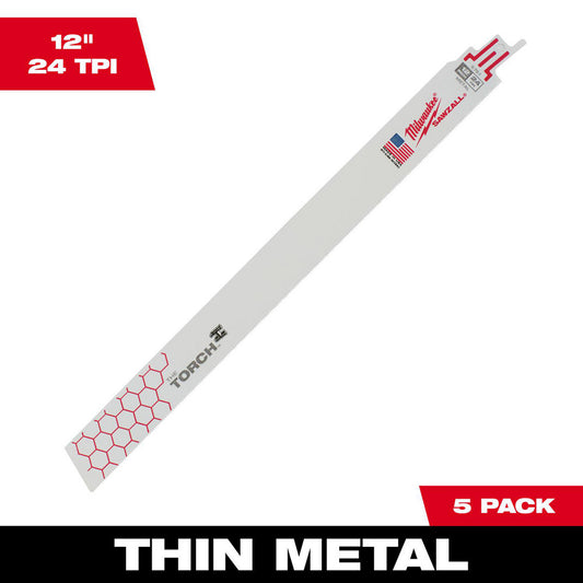 Milwaukee Tool 48-00-5791 Reciprocating Saw Blades Blade Material Stainless Steel  Teeth Per Inch 24  Profile Shape Straight  Shank Type Universal  Cutting Edge Style Toothed  Tooth Material High Speed Steel