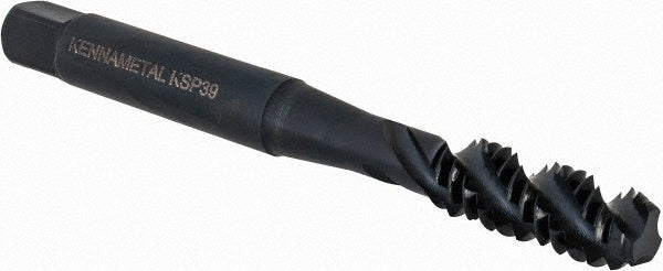 Kennametal 5443835 Spiral Flute Tap 1/4-20, 3 Flute, Bottoming Chamfer, 2B Class of Fit, Cobalt, Oxide Finish