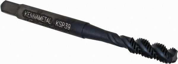 Kennametal 5443831 Spiral Flute Tap #10-32, 3 Flute, Bottoming Chamfer, 2B Class of Fit, Cobalt, Oxide Finish
