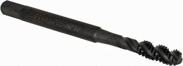 Kennametal 5443827 Spiral Flute Tap #8-32, 3 Flute, Bottoming Chamfer, 2B Class of Fit, Cobalt, Oxide Finish