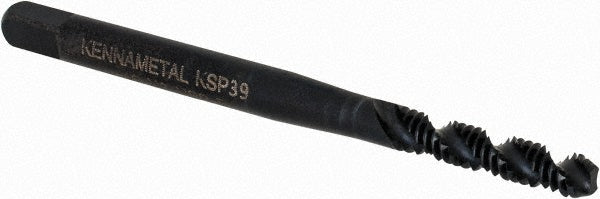 Kennametal 5443805 Spiral Flute Tap #4-40, 2 Flute, Bottoming Chamfer, Cobalt, Oxide Finish