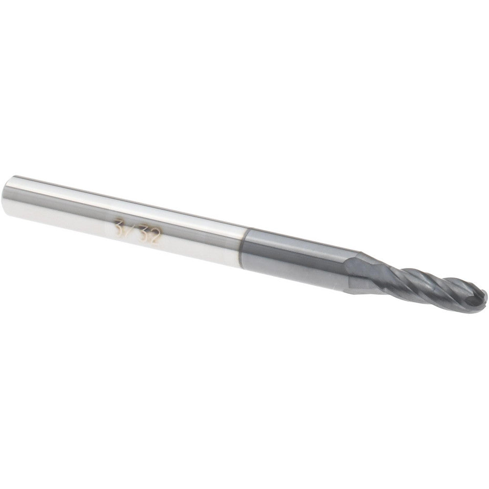 Accupro 73901407 Ball End Mill 3/32" Dia, 9/32" LOC, 4 Flute, Solid Carbide