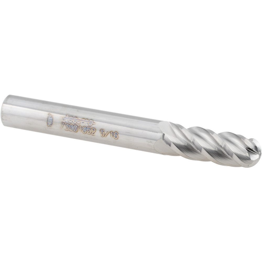 Accupro 73901852 Ball End Mill 5/16" Dia, 13/16" LOC, 4 Flute, Solid Carbide