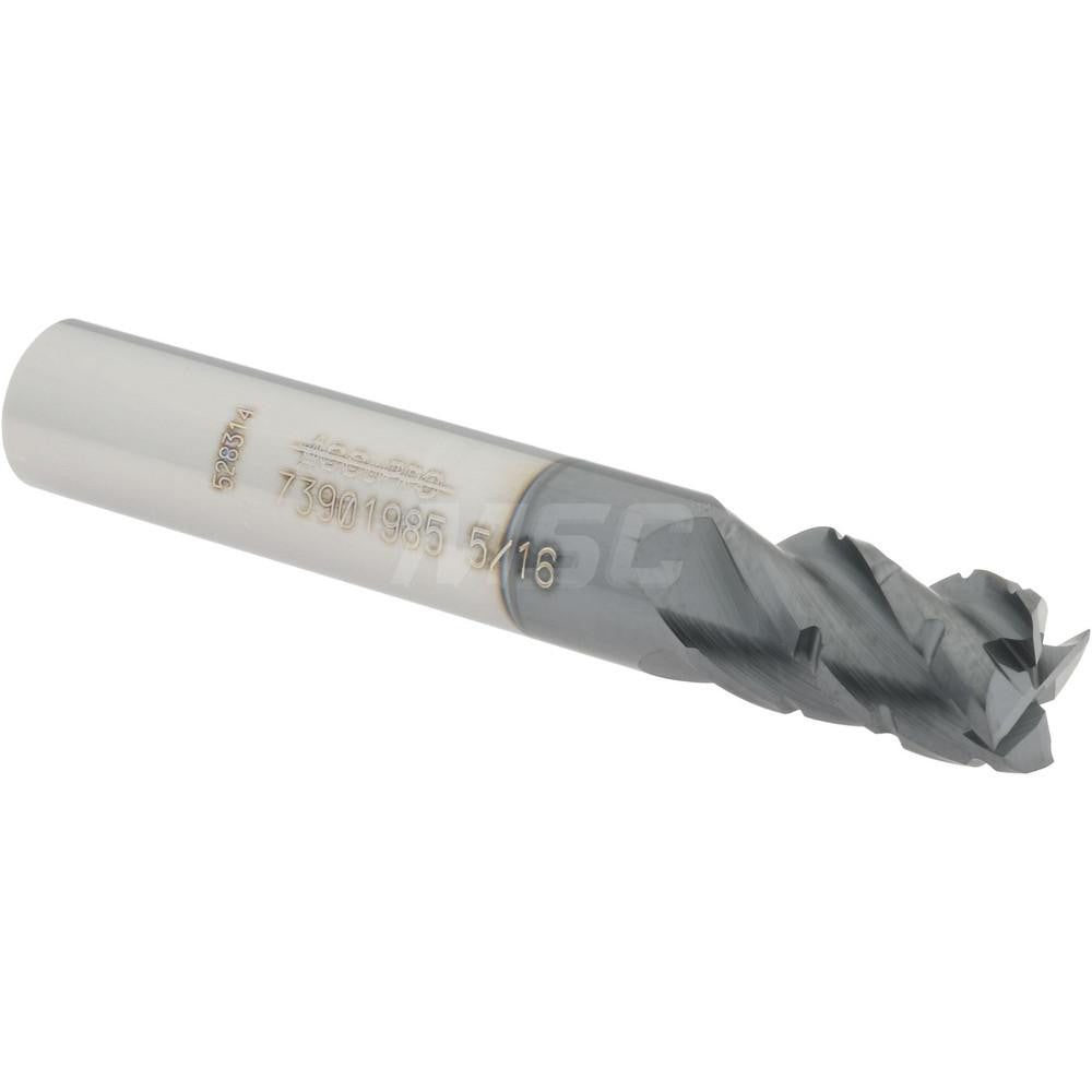 Accupro 73901985 Roughing & Finishing End Mill 5/16" Dia, 4 Flutes, Square End, Chipbreaker, Solid Carbide