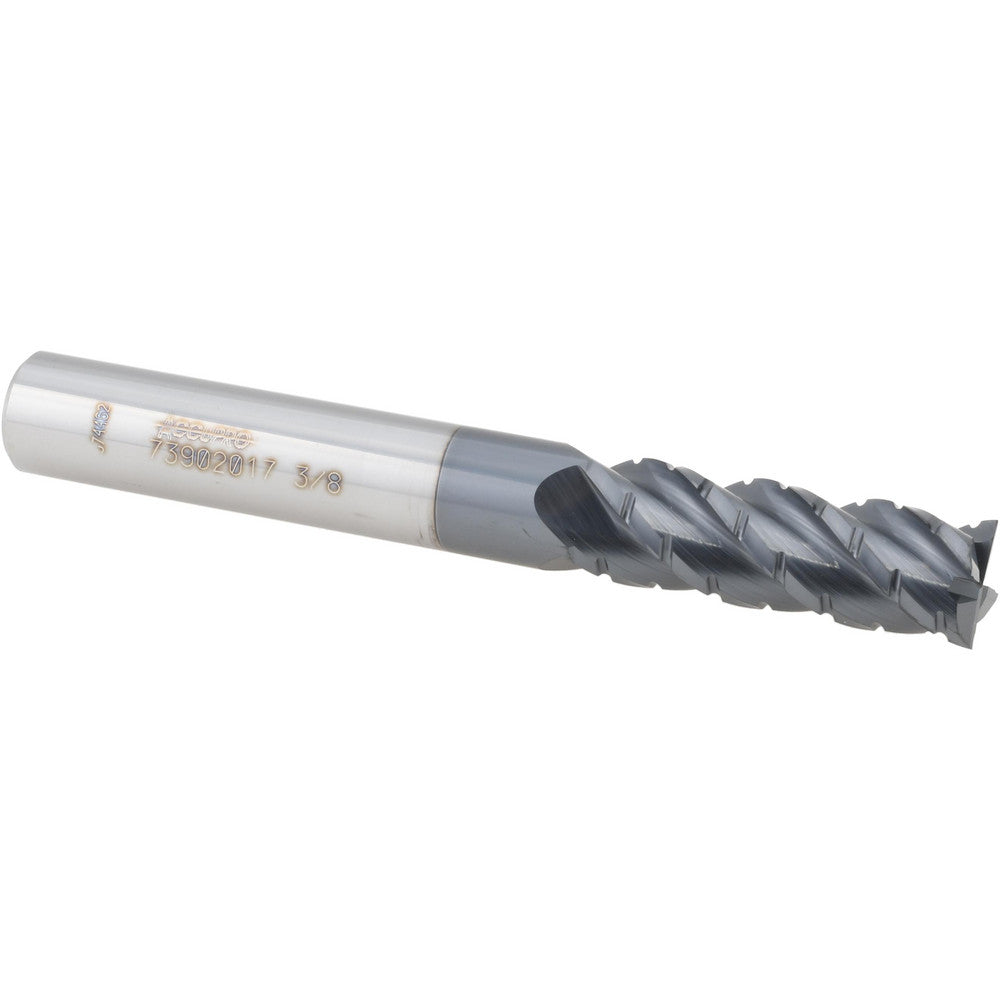 Accupro 73902017 Roughing & Finishing End Mill 3/8" Dia, 4 Flutes, Square End, Chipbreaker, Solid Carbide