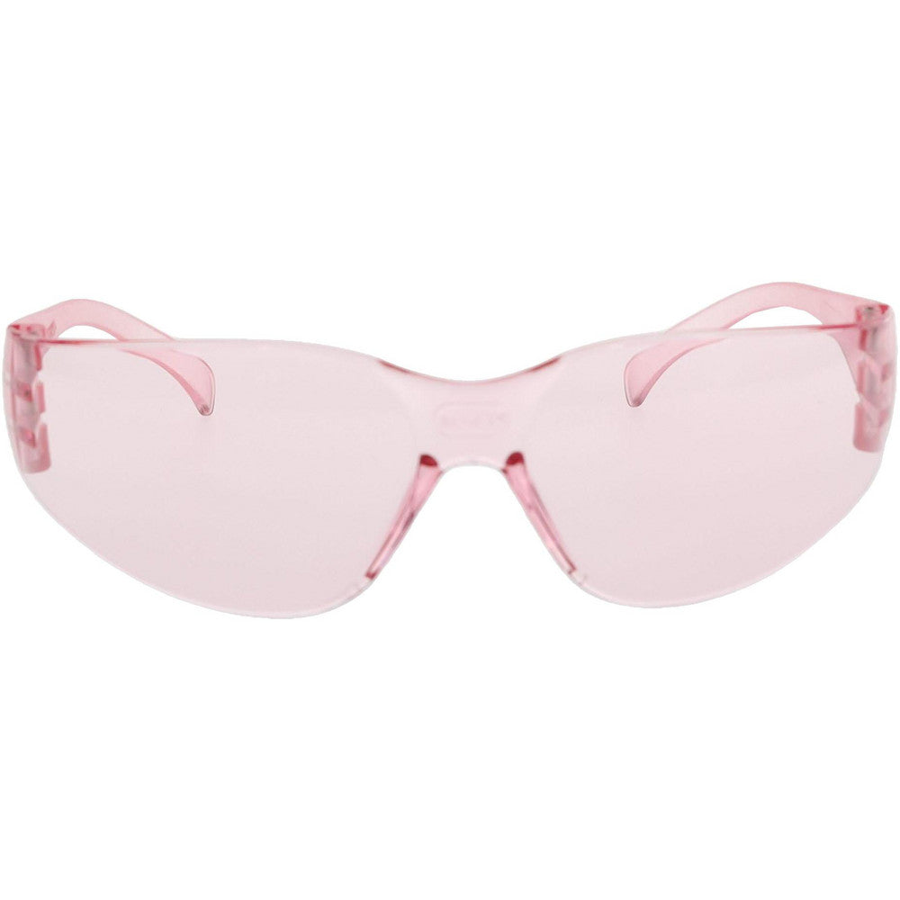 PRO-SAFE 48264 Safety Glasses Anti-Fog & Scratch-Resistant, Polycarbonate, Pink Lenses, Frameless