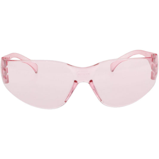 PRO-SAFE 48264 Safety Glasses Anti-Fog & Scratch-Resistant, Polycarbonate, Pink Lenses, Frameless