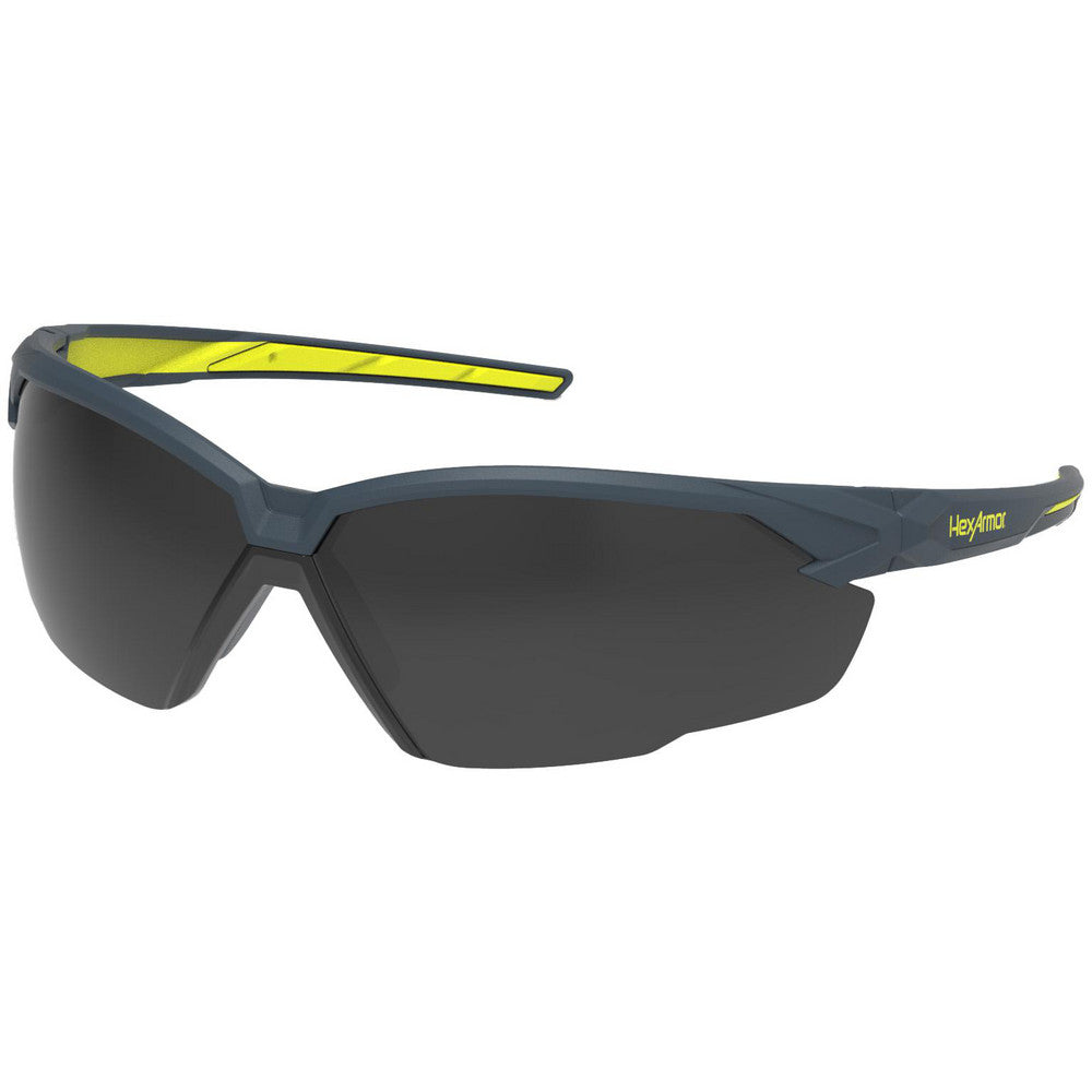 HexArmor 11-31013-13 Safety Glasses Glasses Style Welding  Lens Coating Anti-Fog Scratch-Resistant  Frame Style Half-Framed  Frame Design Wrap Around  Lens Color Gray  Frame Color Charcoal Yellow