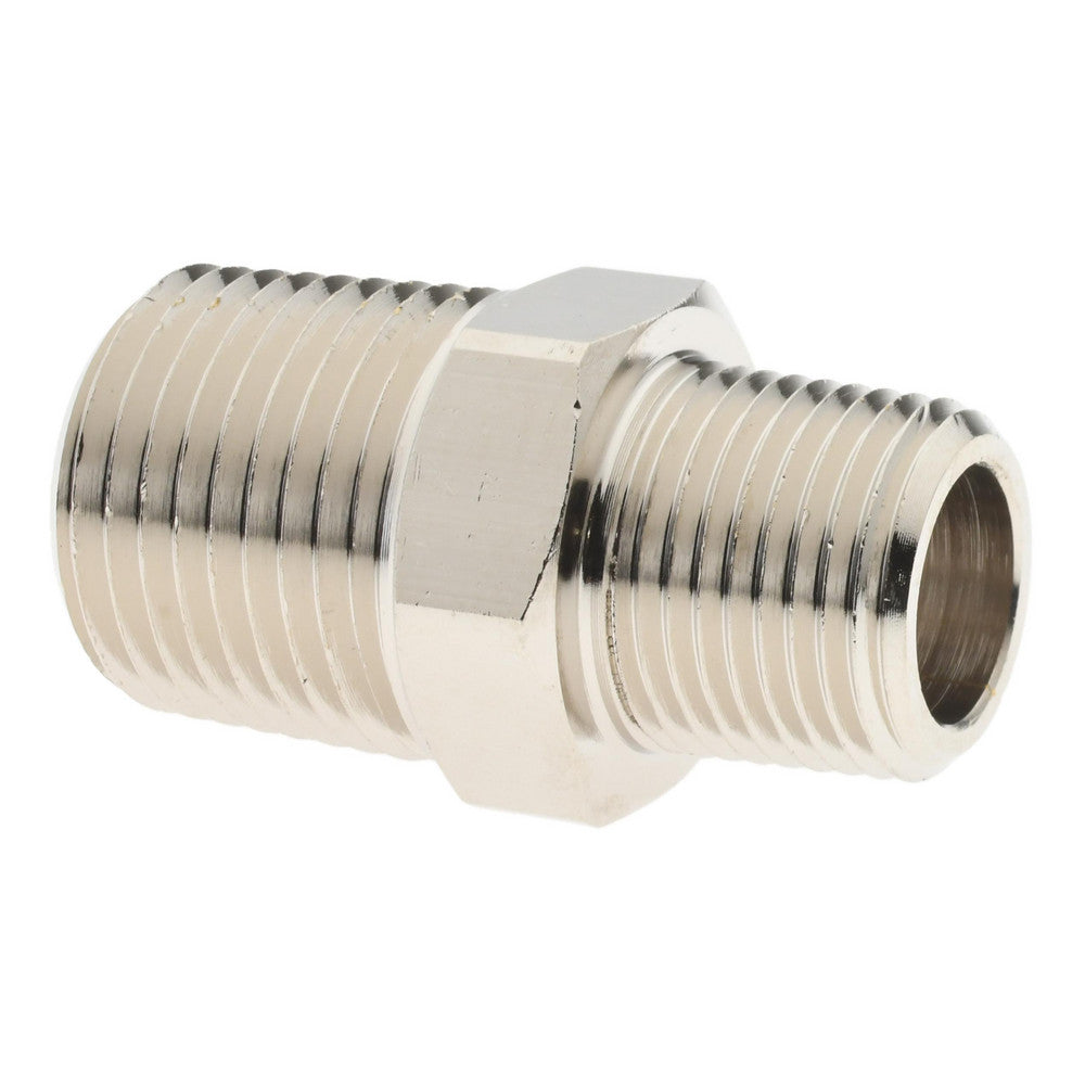 Value Collection PC123NB-86 Brass Pipe Hex Nipple Reducer 1/2 x 3/8" Fitting, MNPT x FNPT