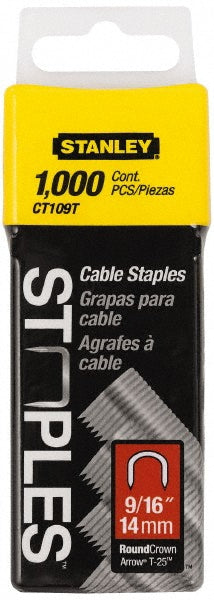 Stanley CT109T Galvanized Steel Cable Staple 9/16" Leg Length