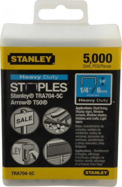 Stanley TRA704-5C Galvanized Steel Heavy-Duty Power Crown Staple 1/4" Leg Length