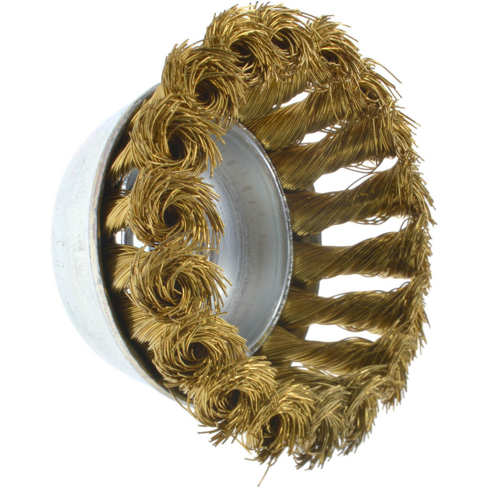 Value Collection 2107558335 Cup Brush 3" Dia, 0.014" Wire Dia, Brass, Knotted