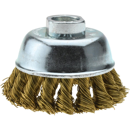 Value Collection 2107558350 Cup Brush 3" Dia, 0.02" Wire Dia, Brass, Knotted