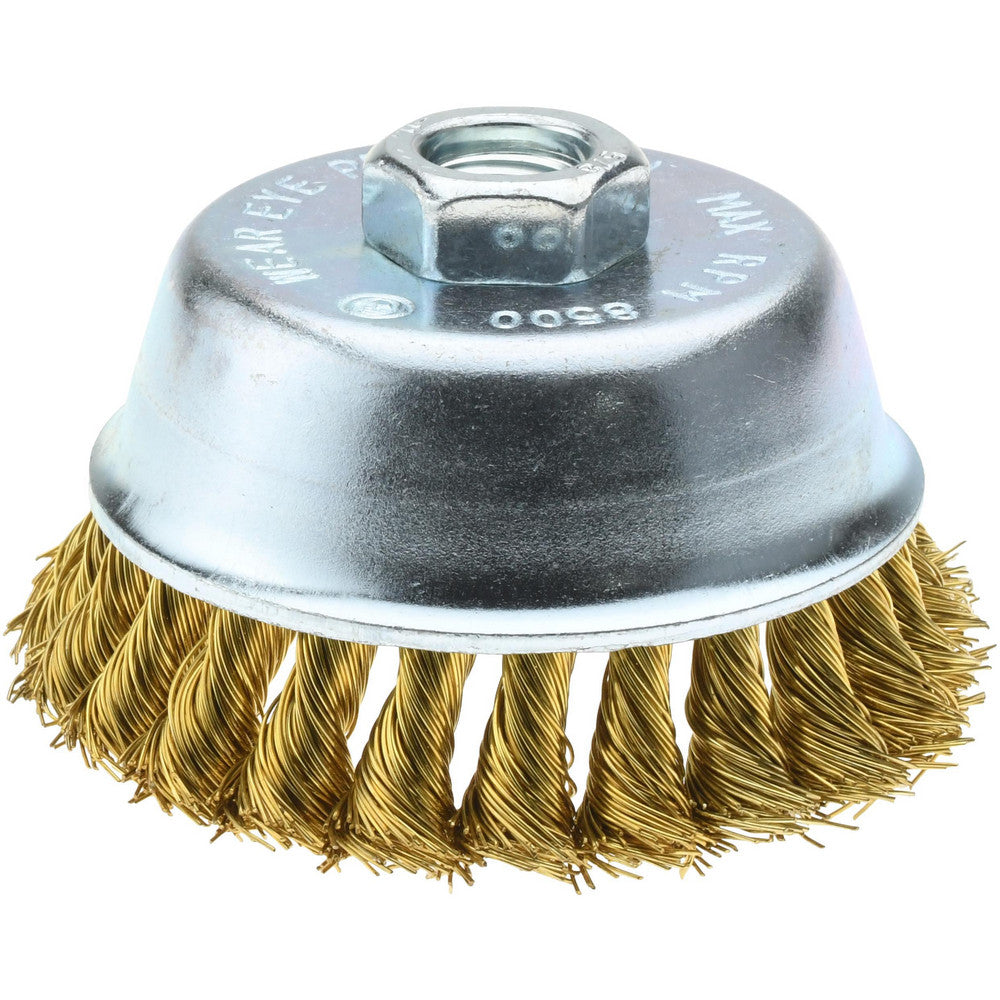 Value Collection 2110058350 Cup Brush 4" Dia, 0.02" Wire Dia, Brass, Knotted
