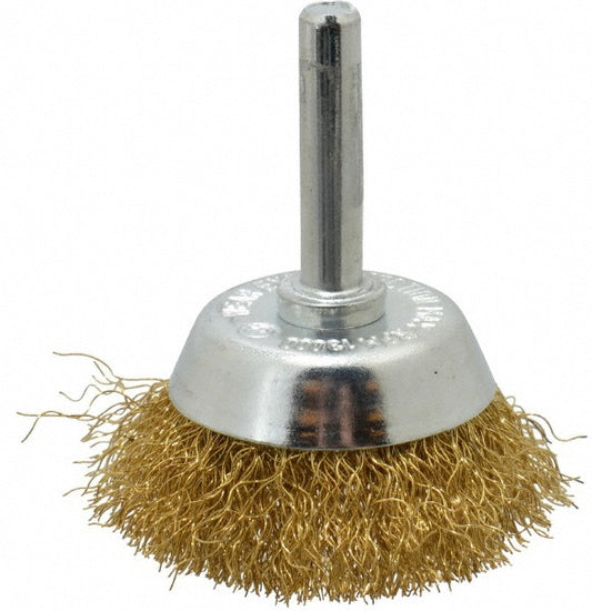 Value Collection 3103806320 Cup Brush 1-3/4" Dia, 0.008" Wire Dia, Brass, Crimped