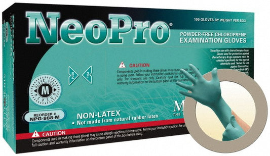 Ansell NPG-888-M Series Microflex Neopro Disposable Gloves Size Medium, 5.1 mil, Uncoated-Coated Neoprene, Medical Grade, Unpowdered