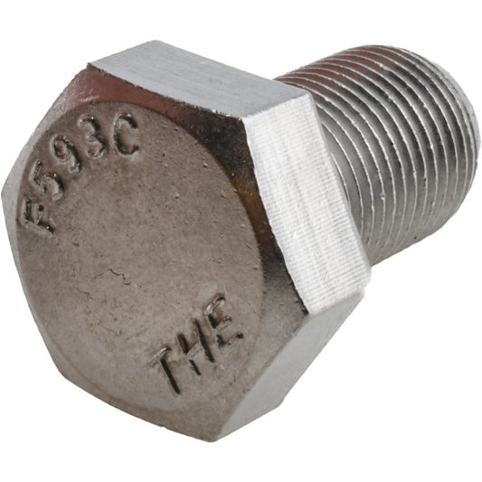 Value Collection R57001187 Hex Head Cap Screw 5/8-18, 1" Length Under Head, Grade 18-8 Stainless Steel, Bright/Uncoated Finish