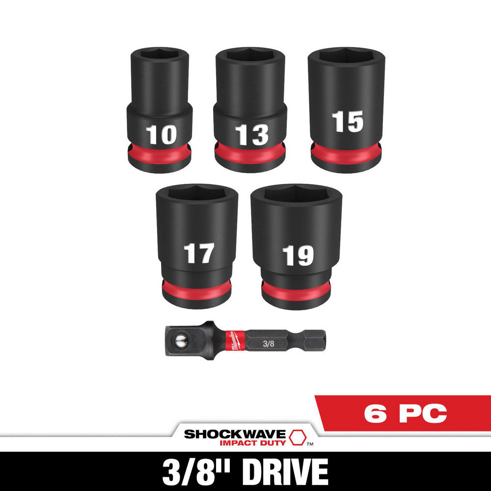 Milwaukee Tool 49-66-7036 Deep Impact Socket Set Socket Set 6 Pc, 10.00 to 19.00" Socket