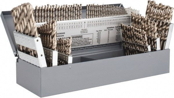 Hertel 74129495 Drill Bit Set Jobber Length Drill Bits, 115 Pc, 0.04" Drill Bit Sizes135 &deg, Cobalt