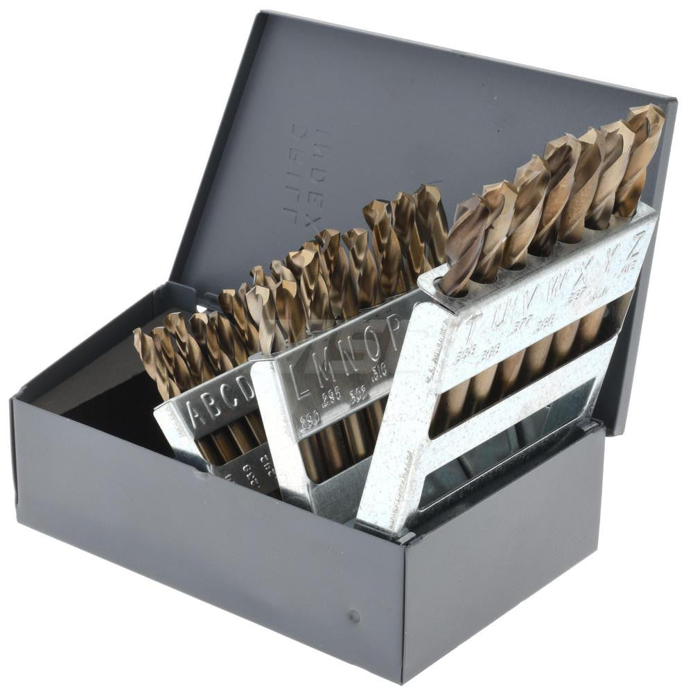 Hertel 607CL Drill Bit Set Screw Machine Length Drill Bits, 26 Pc, 135 &deg, Cobalt