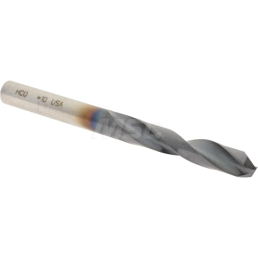 Hertel 74130147 Screw Machine Length Drill Bit #10 (0.1935) Dia, 135 deg, Cobalt