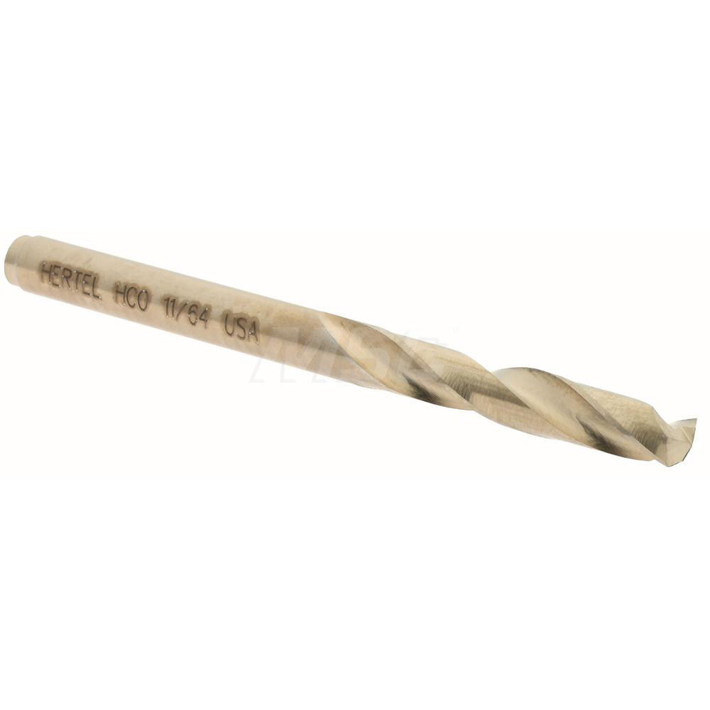 Hertel 74130220 Screw Machine Length Drill Bit 11/64" (0.1719) Dia, 135 deg, Cobalt